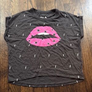 Kids Chaser brand lips and lightning bolt Graphic Tee. So cute!!